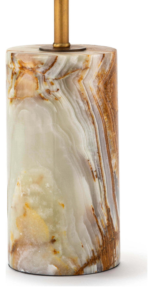 Jade and Brass Mini Cylinder Lamp