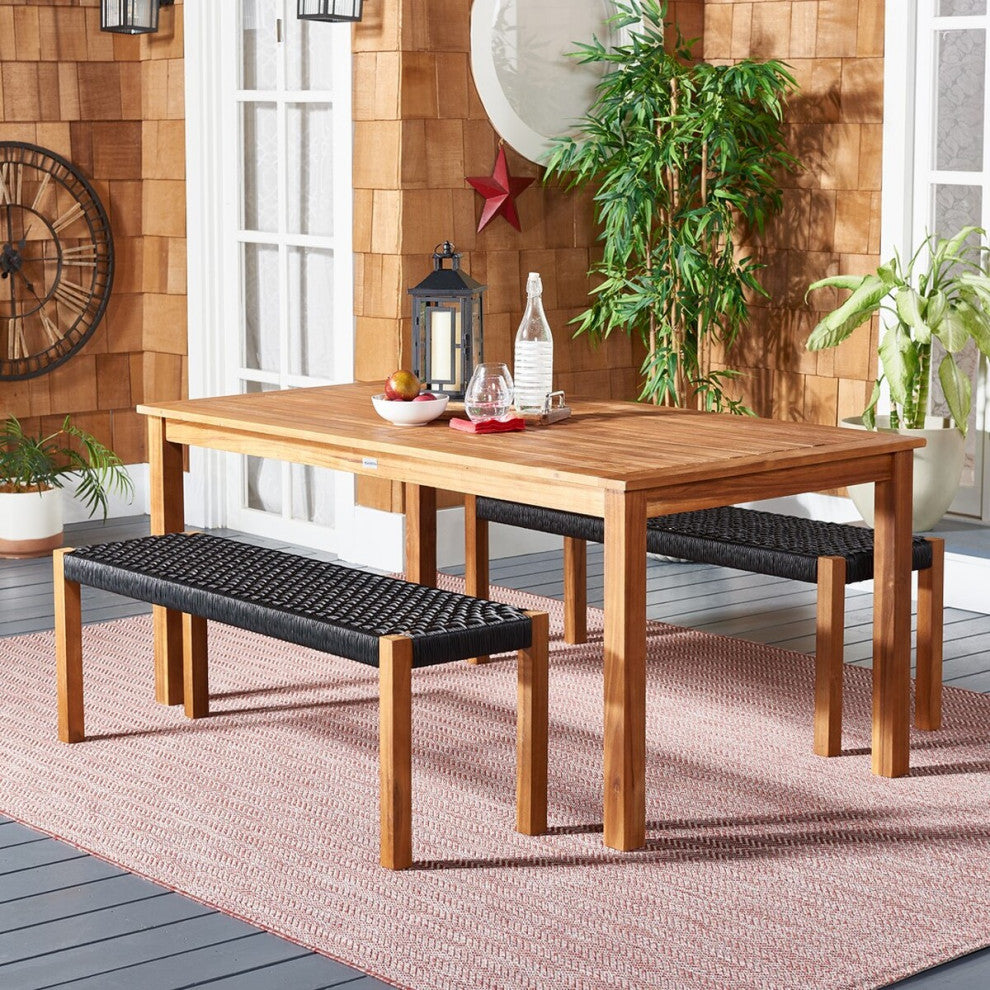 Safavieh Aquina Dining Set, Natural/Black