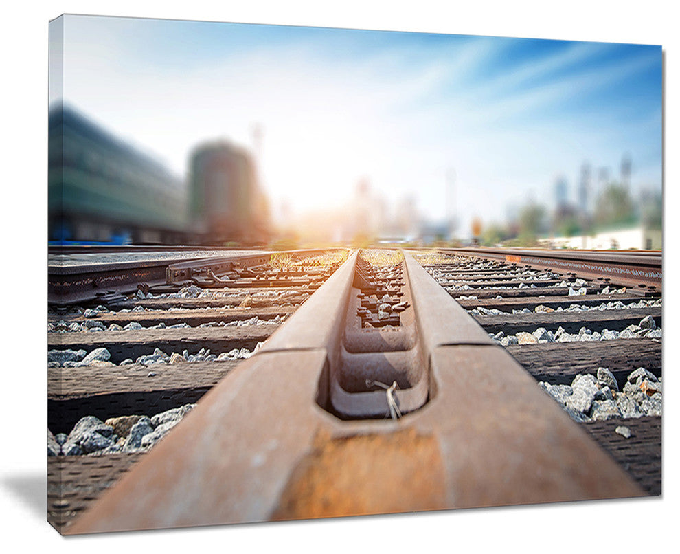 "Cargo Train Platform With Container" Landscape Photo Wall Art, 40"x30"