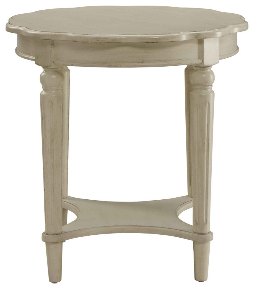 24"x24"x24" Antique White Solid Wood End Table