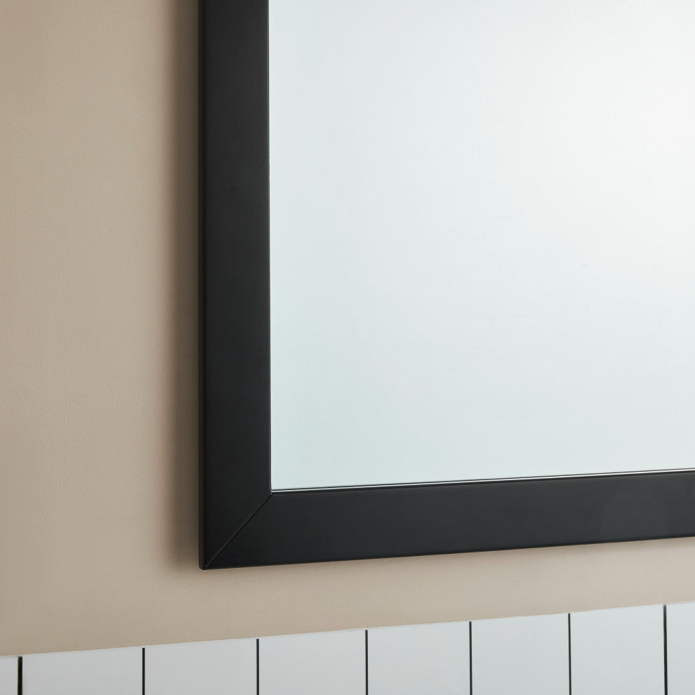 Vanity Art Single Vanity Set With Ceramic Top, 30", Espresso, Standard Mirror