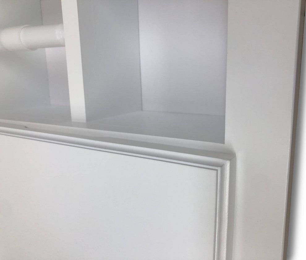 Montclair Combination Toilet Paper Holder Recessed Magazine Rack, White Enamel