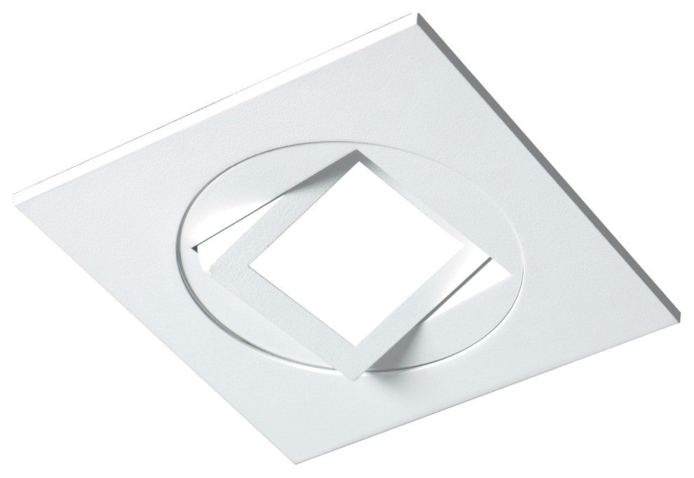 4" White Square Multi-Adjustable Recessed LED Downlight, 2700k