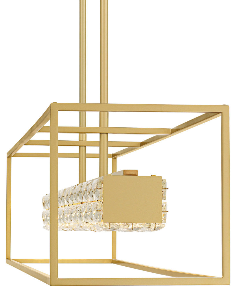 Quoizel PCDZ148 Dazzle 48"W LED Crystal Linear Chandelier - Soft Gold