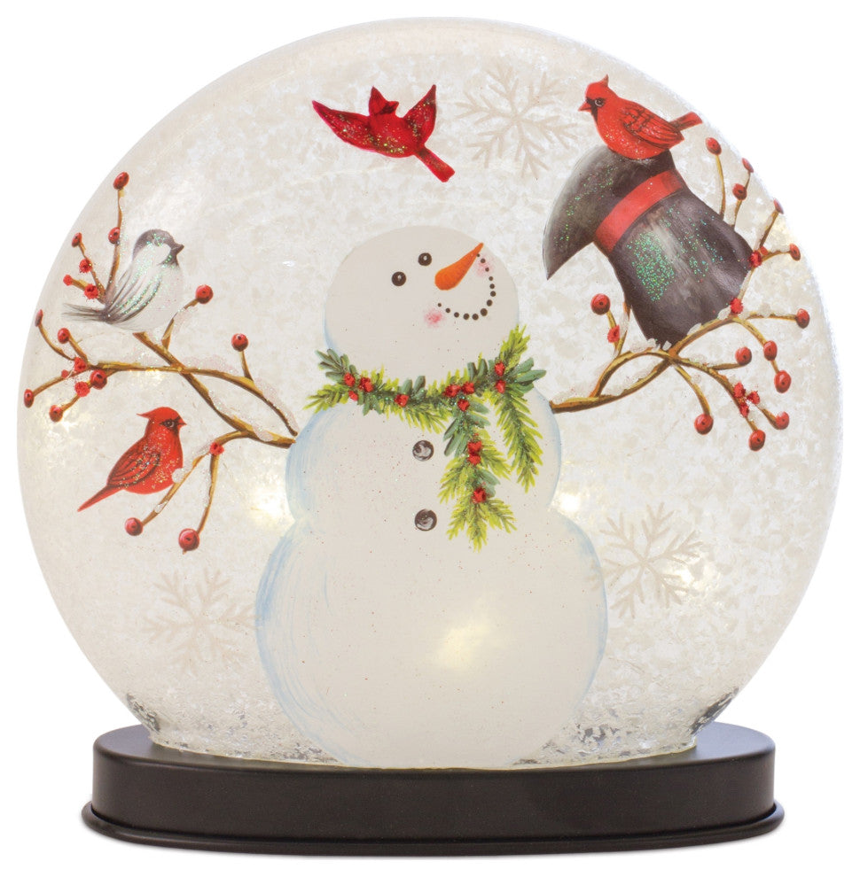 LED Lighted Snowman Orb 8"H