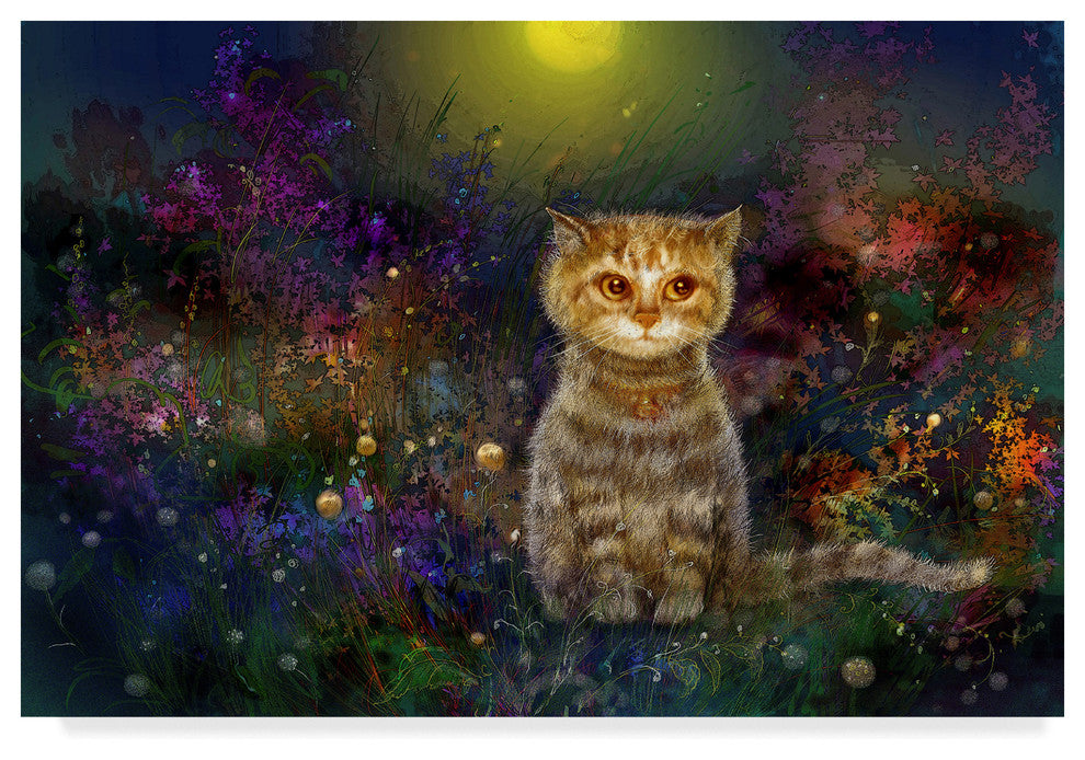 "Night Cat 1" by RUNA, Canvas Art, 16"x24"