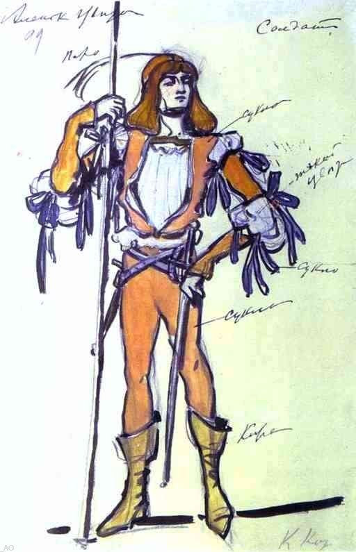 Constantin Alexeevich Korovin Soldier, Gallery Wrapped Canvas Print, 18"x27"