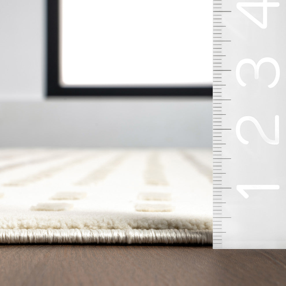 Nuloom Daleyza Checkered Washable Rug, Cream 6' Round