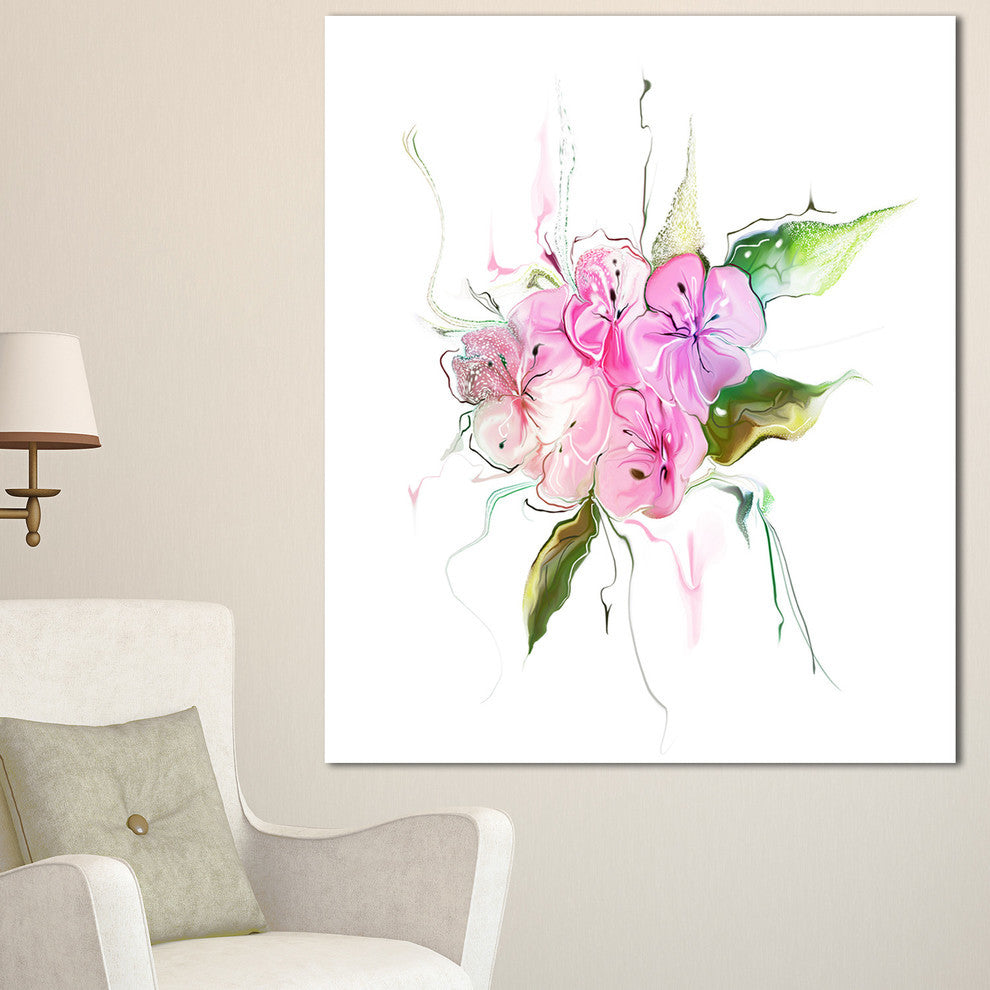 Pink Bouquet of Pansies, Large Animal Canvas Art Print, 30"x40"