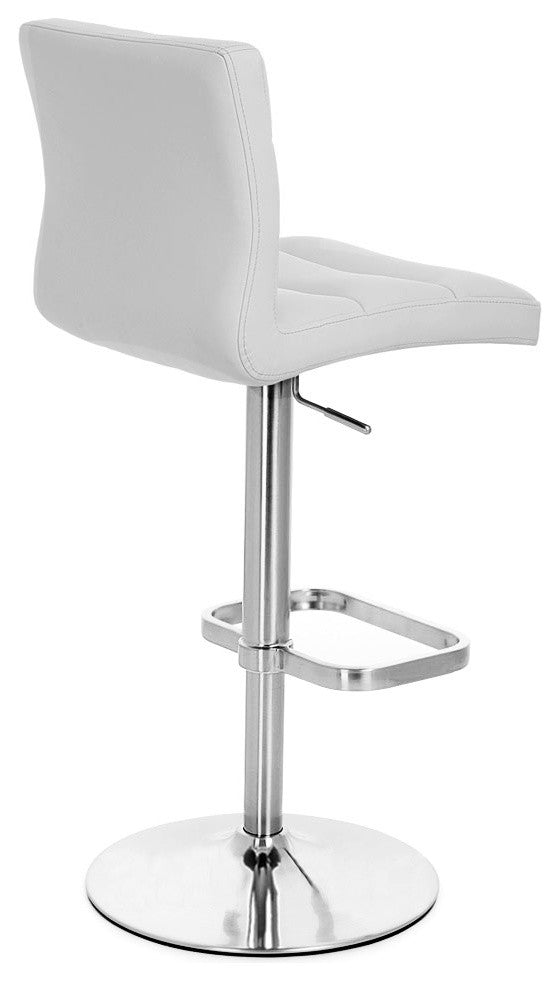 Lush Adjustable Height Swivel Bar Stool - Chrome Base, Gray