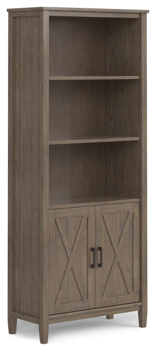Ela Solid Wood Bookcase, Smoky Brown