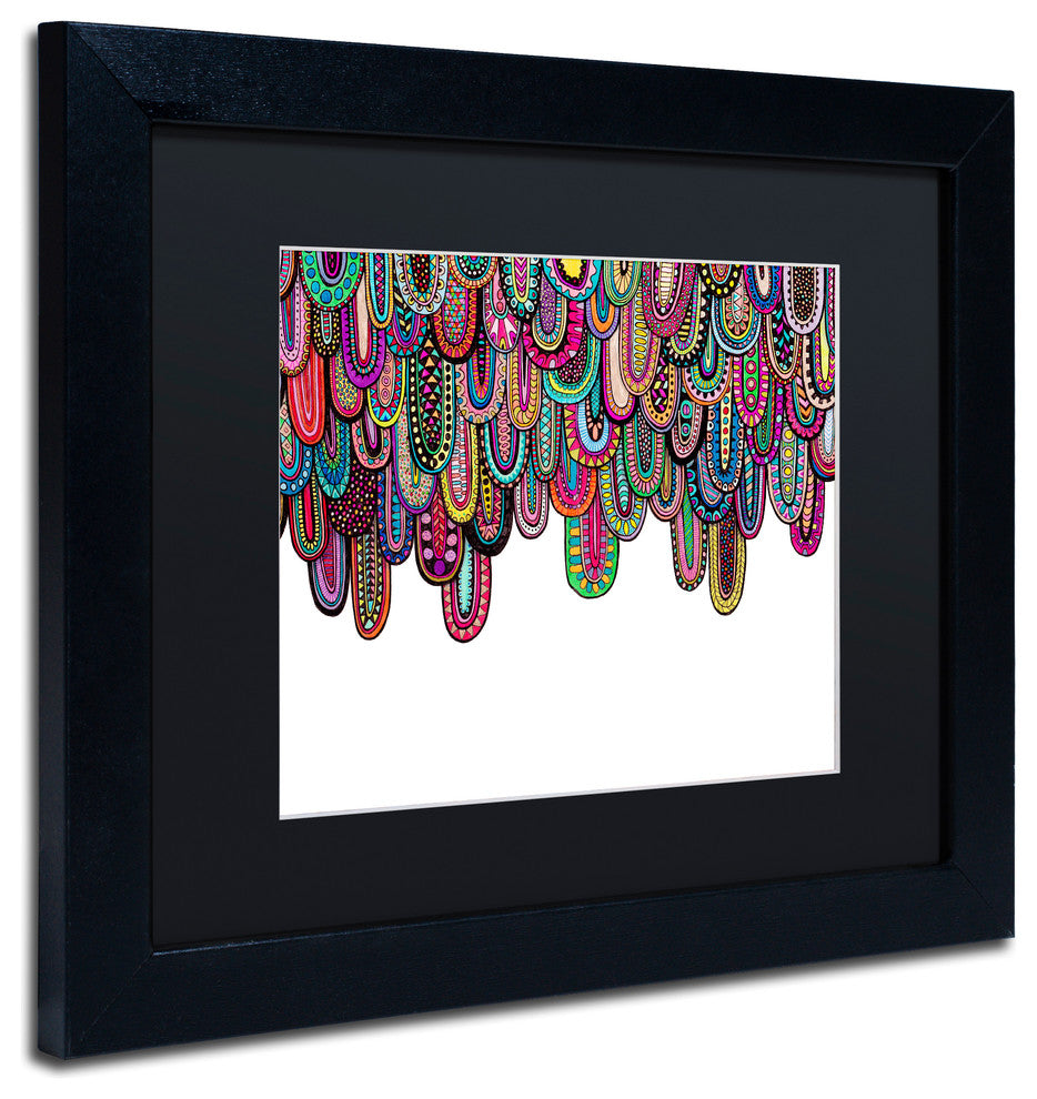 Hello Angel ''Drips'' Art, Black Frame, Black Mat, 14x11