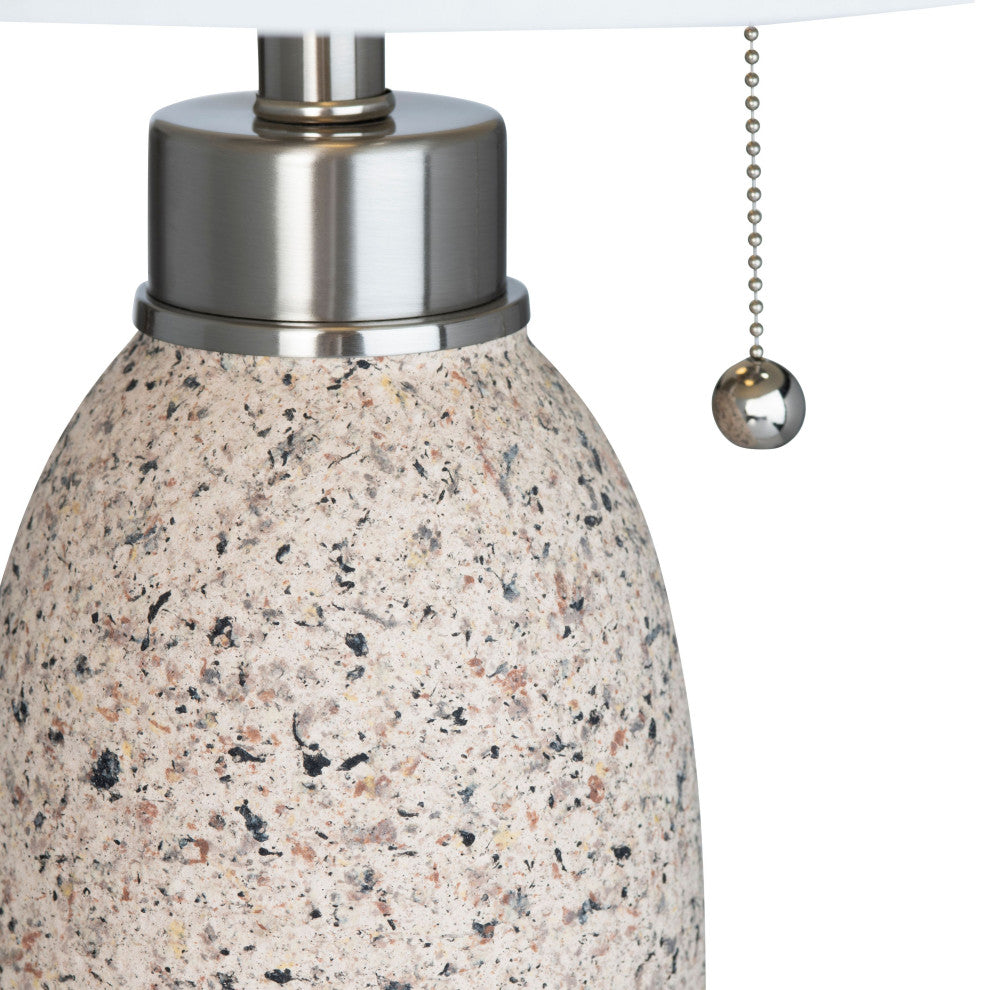 Tristan 34" Twin Pull Chain Table Lamp With Drum Shade, Beige
