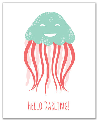 Hello Darling Jellyfish 16x20 Canvas Wall Art
