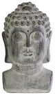 Cement Buddha Head Sculpture With Beaded Shisha, Small