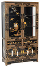 Black Lacquer China Cabinet Royal Ladies