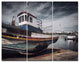 Old Fishing Boat, Boat Triptych Canvas Art Print, 36x28, 3 Panels