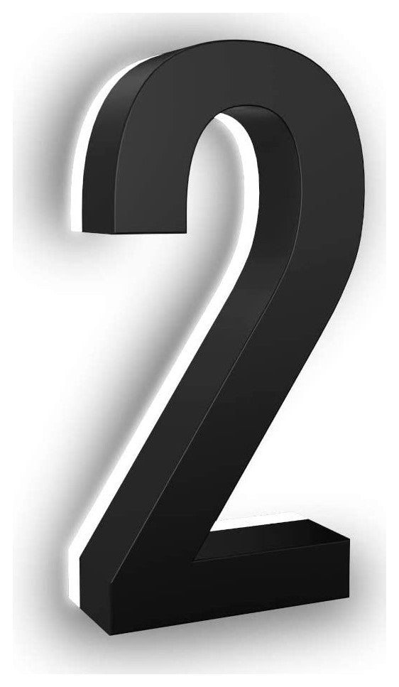 Address Numbers, 7-in. Durable ABS-Polymer, Black, 2