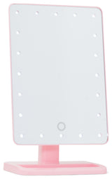 Touch XL Dimmable LED Makeup Mirror with Detachable 5X Mirror, Pink