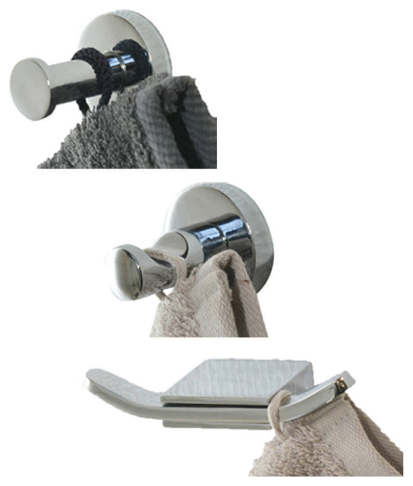 Wall Mount Bath Towel Single Robe Hook Polished Stainless Steal