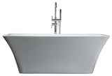 Vinter 67" Free Standing Acrylic Freestanding Bathtub With Chrome Drain