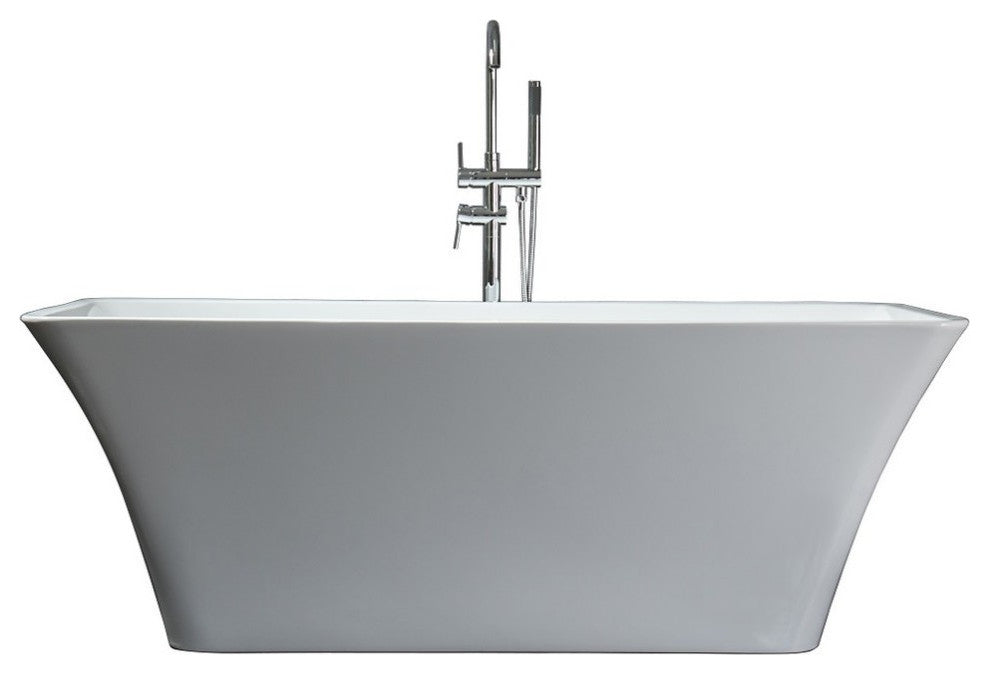 Vinter 67" Free Standing Acrylic Freestanding Bathtub With Chrome Drain