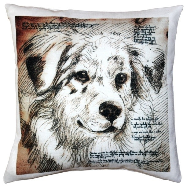 Australian Sheepdog Pillow, 17x17