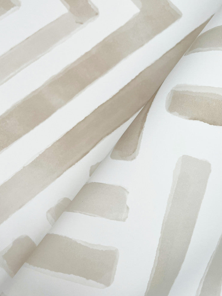 Painterly Labyrinth Light Neutral Wallpaper