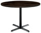 KFI Urban Loft 42" Round Breakroom Table Espresso Black X Base Standard Height