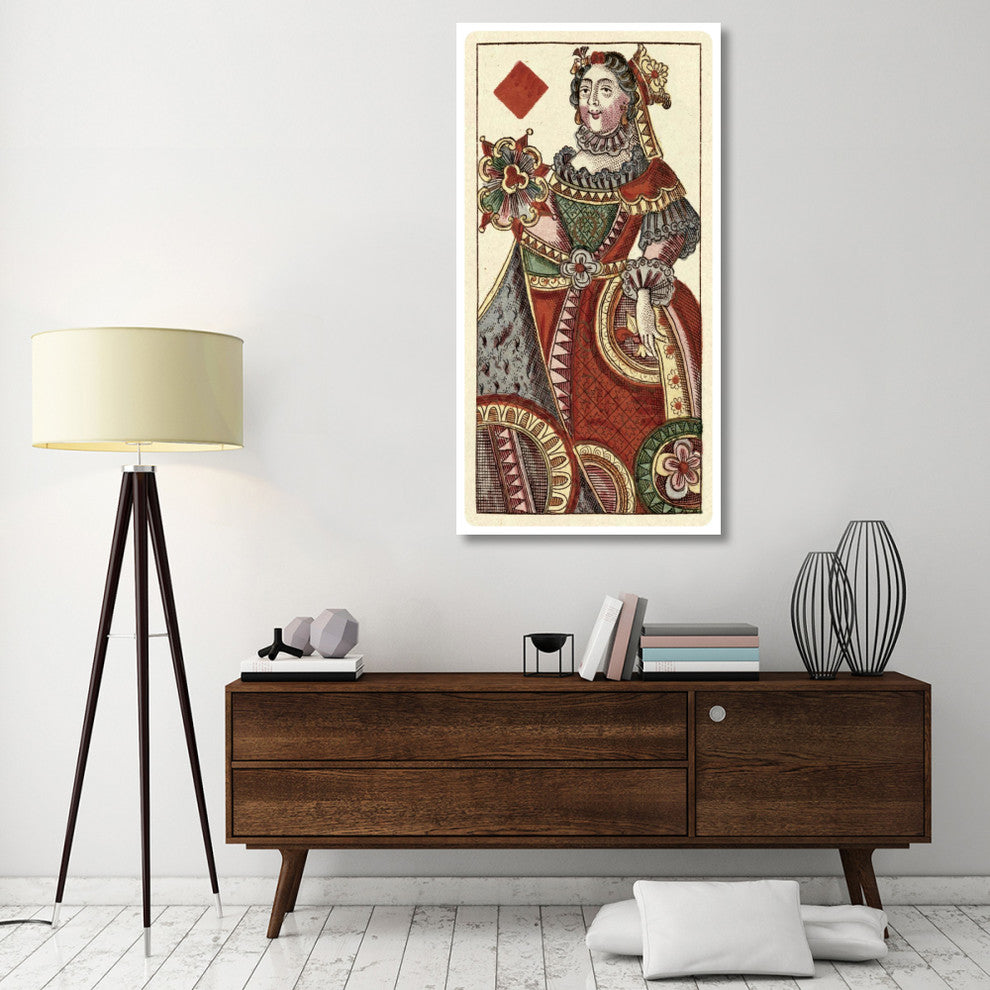 "Queen of Diamonds (Bauern Hochzeit Deck)" Paper Art, 32"x62"