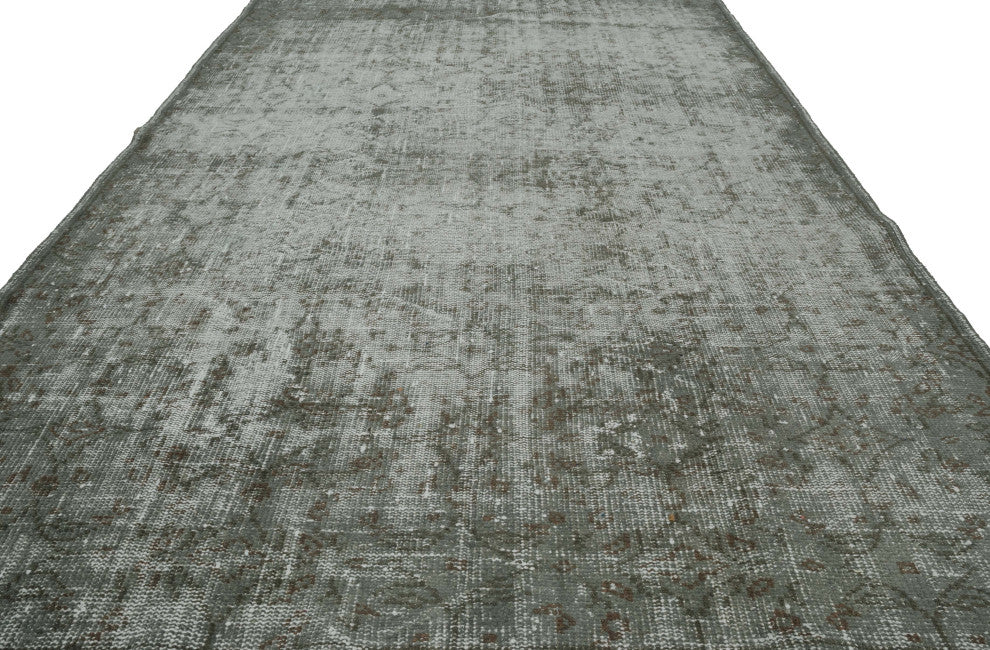Grey Over-dyed Turkish Vintage Rug 5' 8" x 8' 11", 68 in. x 107 in.