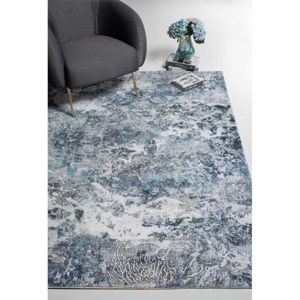 KAS Roxy 2804 Gray/Blue Galaxy Area Rug, 7'6"x10'