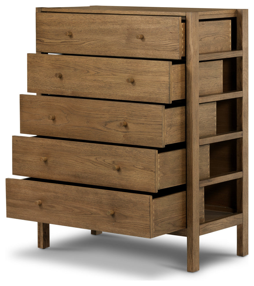 Meadow 5 Drawer Dresser-Tawny Oak