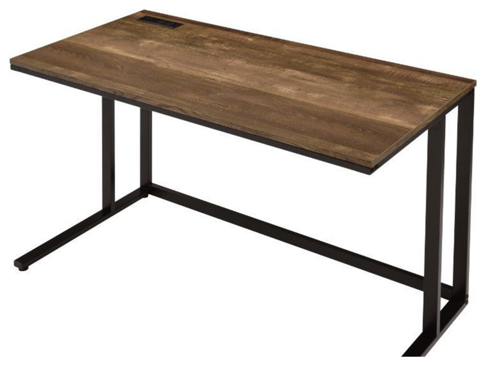 Built-in USB Port Writing Desk, Walnut