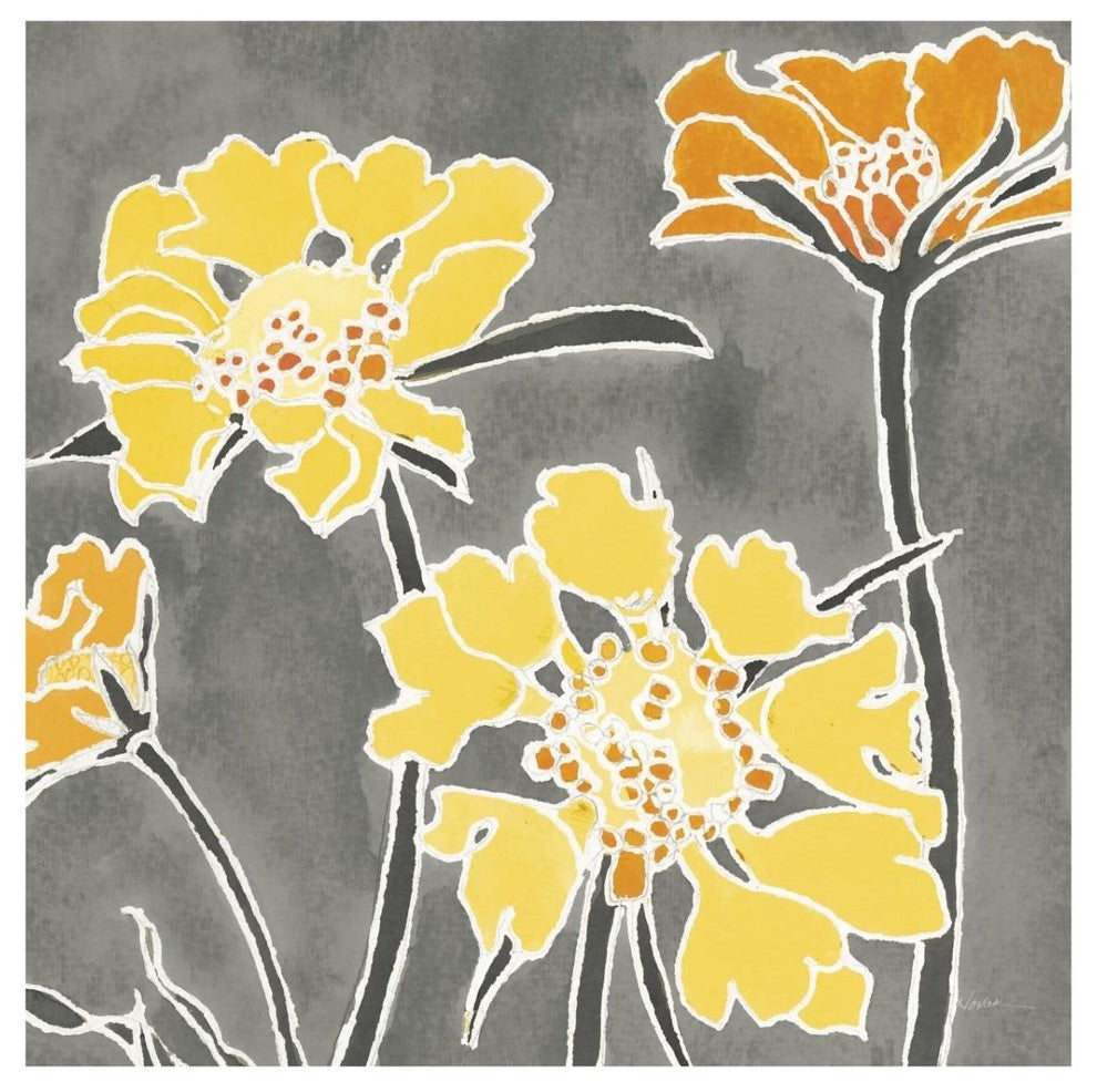 "Cloisonne Beauty II Gray Crop" Digital Paper Print by Shirley Novak, 32"x32"