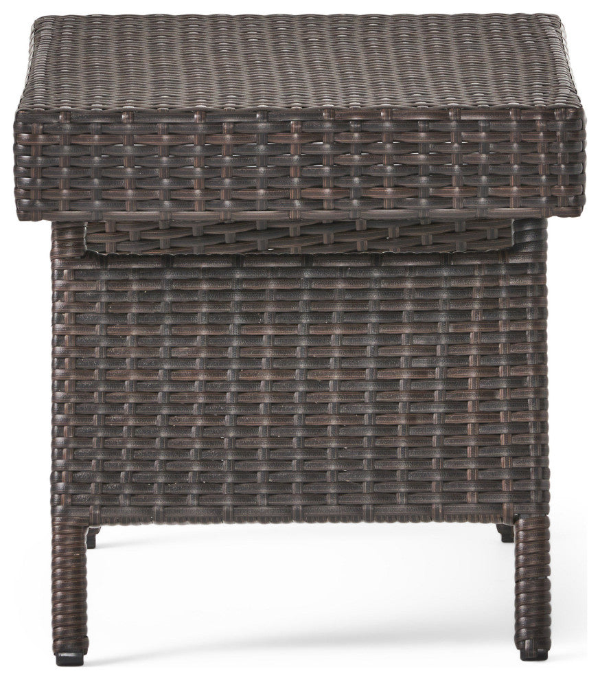 GDF Studio 3-Piece Brown Wicker Adjustable Chaise Lounge Set