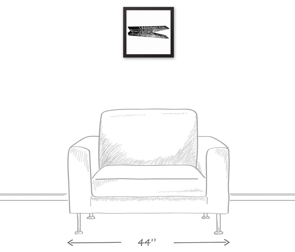 Vintage Clothespin Sketch I Wall Art, Framed Canvas