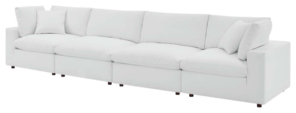 Sofa, Faux Vegan Leather, White, Modern, Living Lounge Hotel Lobby Hospitality