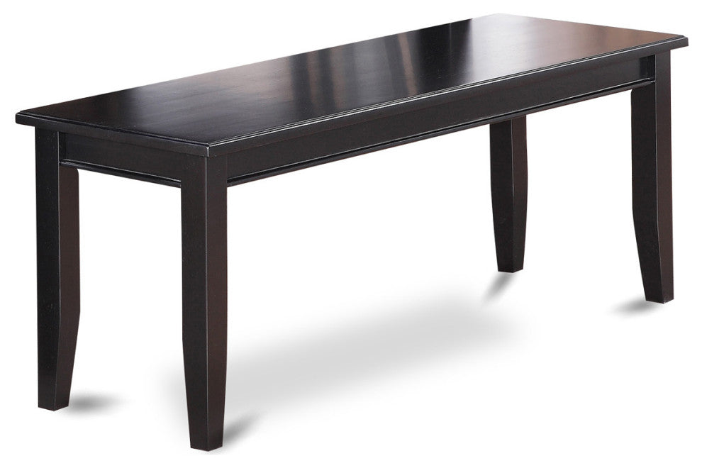 Dudley Dining Bench With Wood Seat In Black Finish