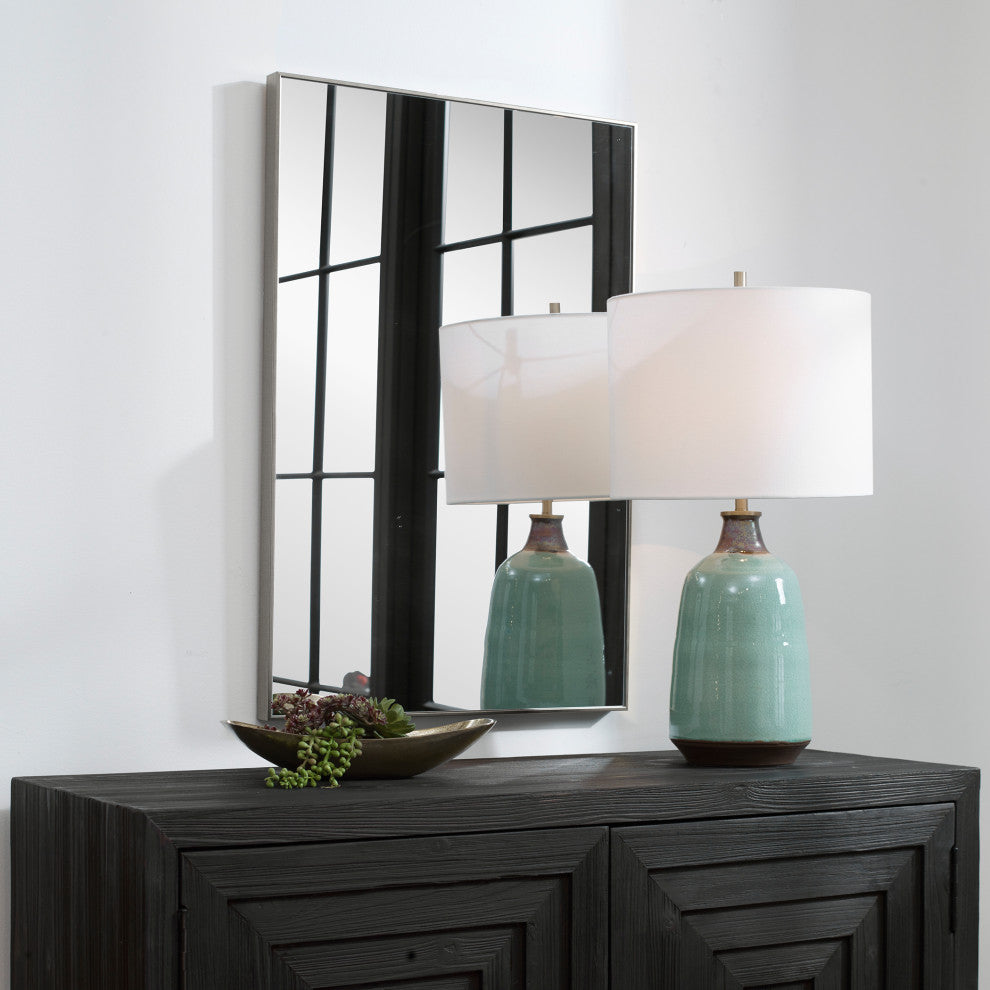31" Industrial Gray Rectangle Mirror