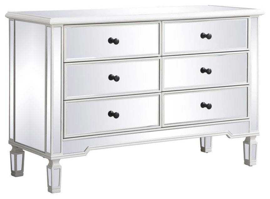 Calum 48" Mirrored Cabinet, Antique White