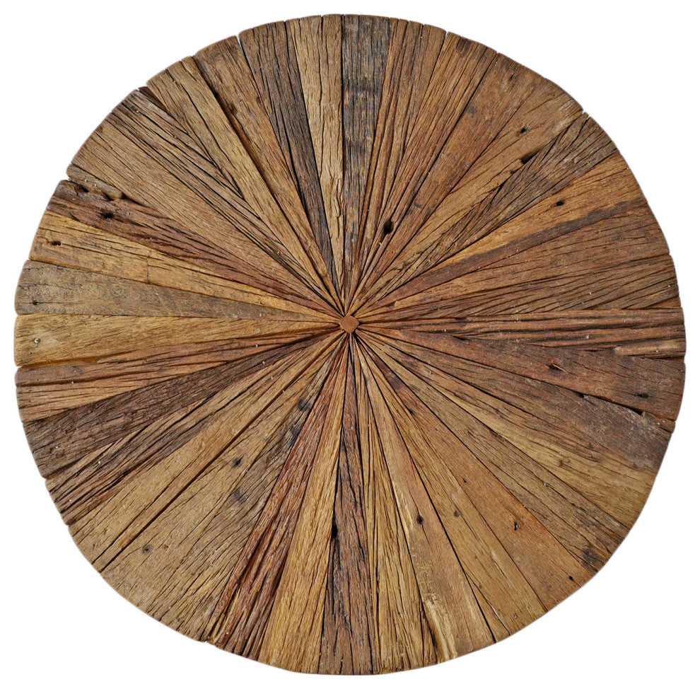 Salvaged Wood Pinwheel Side Table