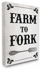 Black & White Farm To Fork Country Typography XXL Canvas Wall Art, 30"x40"