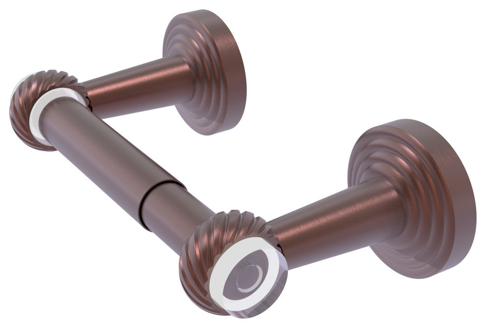 Pacific Beach 2-Post Toilet Tissue Holder with Twist Accents, Antique Copper