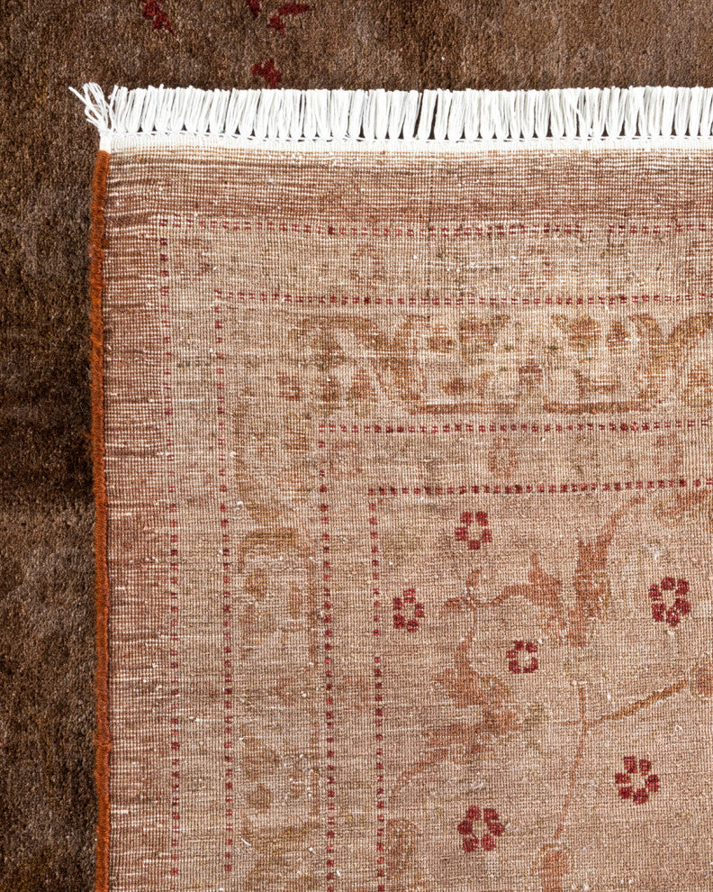 Fine Vibrance, One-of-a-Kind Hand-Knotted Area Rug Brown, 9' 1" x 12' 3"