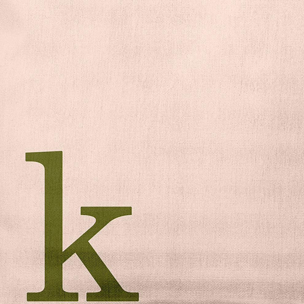 20"x20" Modern Monogram Decorative Throw Pillow, Olive