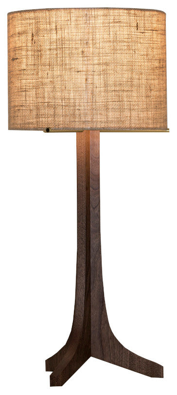 Nauta Table Lamp, Brushed Aluminum Burlap Shade