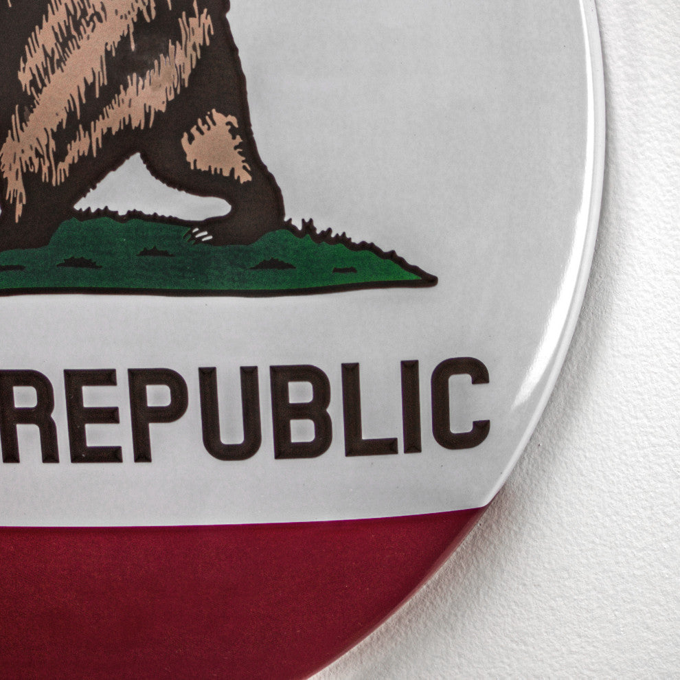 California State Flag Dome Shaped Metal Wall Decor