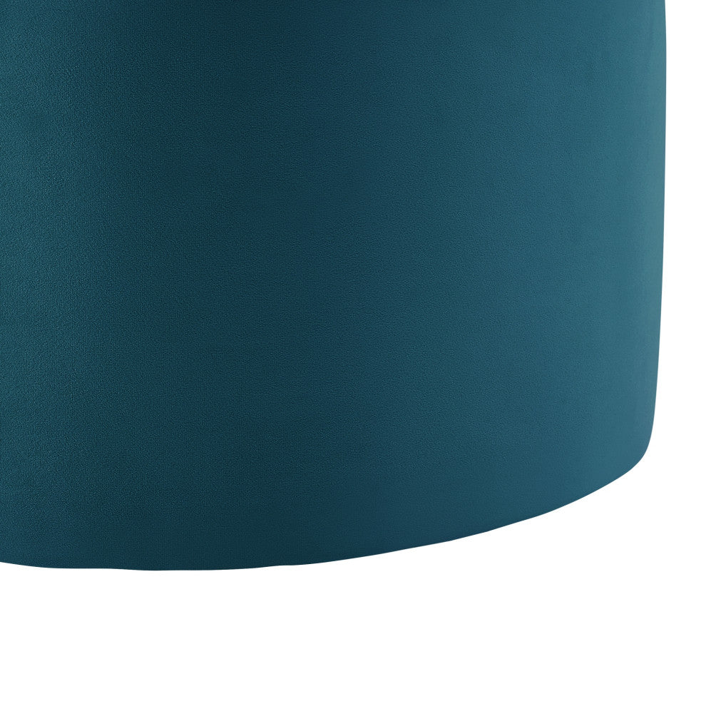 Rustic Manor Jalayah Ottoman, Upholstered, Velvet, Teal