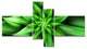 Exotic Green Flower Petals, Floral Canvas Art Print, 60"x32", 4 panels